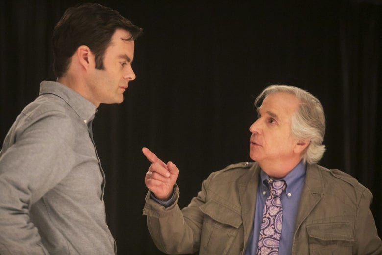 Bill Hader and Henry Winkler in Barry.